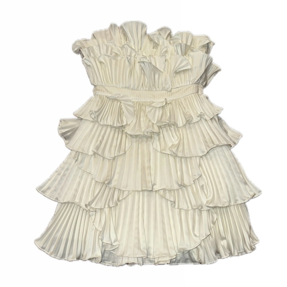 AMUR White Ruffled Mini Dress - Picture 3 of 5